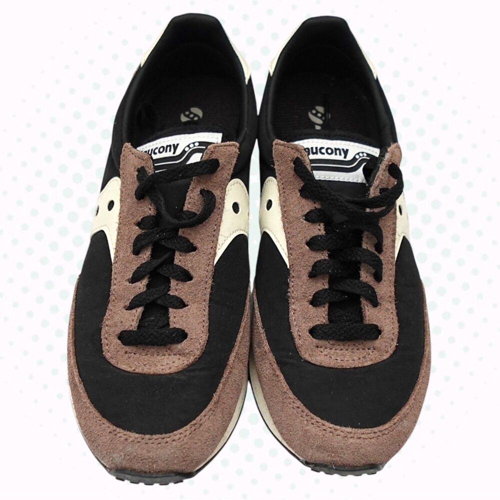 Saucony Jazz Tan Black & White Suede Sneakers Size Women's 8.5 (Comes w/ OG Box)
